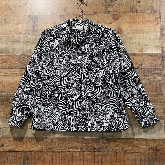 Alfred Dunner Zebra Print Jacket Size 16W - Picture 1 of 7